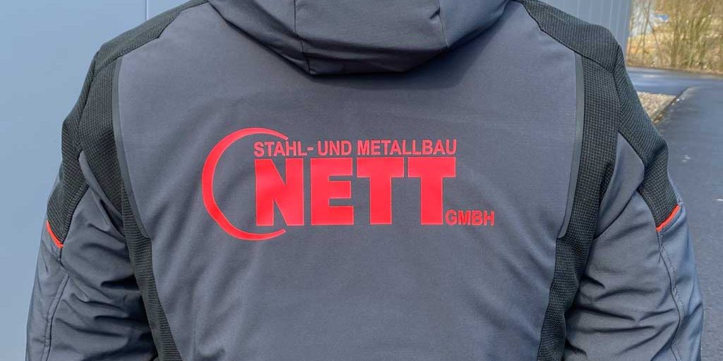 Arbeitsjacke Nett Stahl- und Metallbau bedruckt by MW Textildruck
